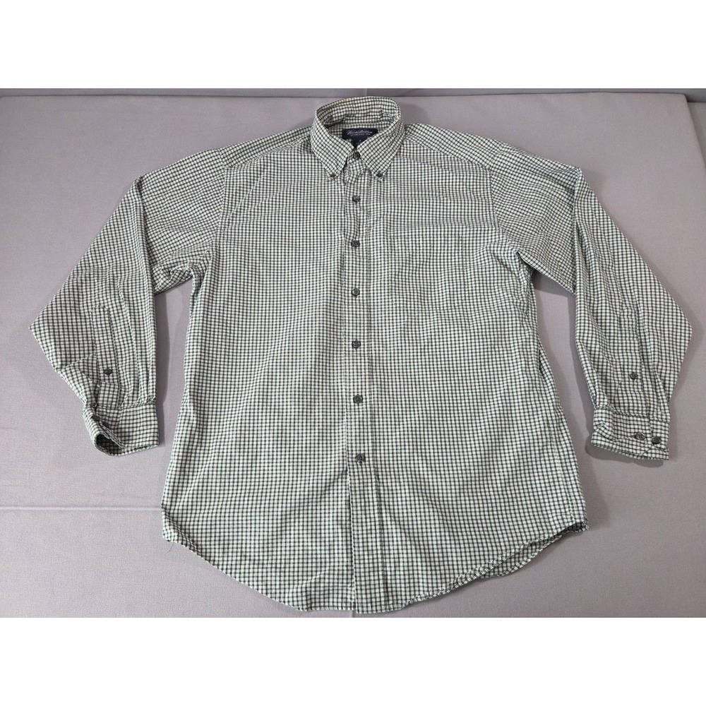 Brooks Brothers Shirt Mens Medium Green Plaid Long Sleeve Dress Polo Hong Kong